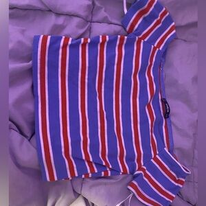 red white and blue cropped t shirt